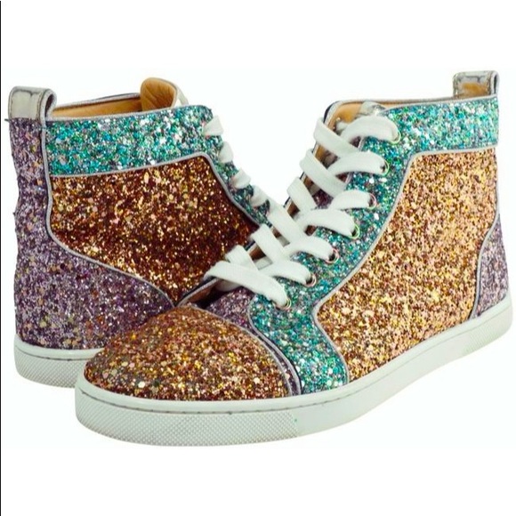 Christian Louboutin Shoes | Christian Louboutin Glitter Sneakers | Color: Silver | Size: 8 | Tuchiifashions's Closet